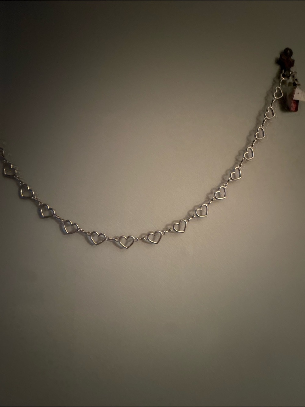 Vintage NWT Hot Topic Silver Heart Link Chain Belt
